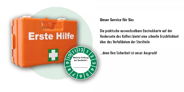 Erste Hilfe Kasten mit aktueller DIN/EN 13157 für BÜRO & BETRIEBE + 90°-Arr. - B-WARE